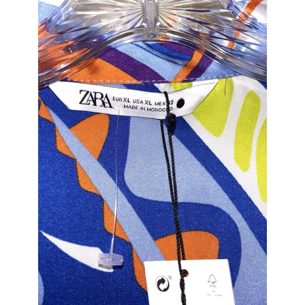 Zara Abstract Colorful Long Sleeved Blouse Size XL - Picture 2 of 7